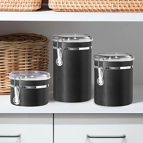 Vista 50 de Frasco hermético Oggi de acero inoxidable con tapa transparente y cierre de sujeción, Plateado