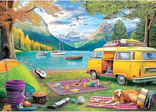 Miniatura 26 de Blueforest Rompecabezas para adultos de 1000 piezas, rompecabezas de otoño del mercado de la granja, rompecabezas familiar imposible, difícil,