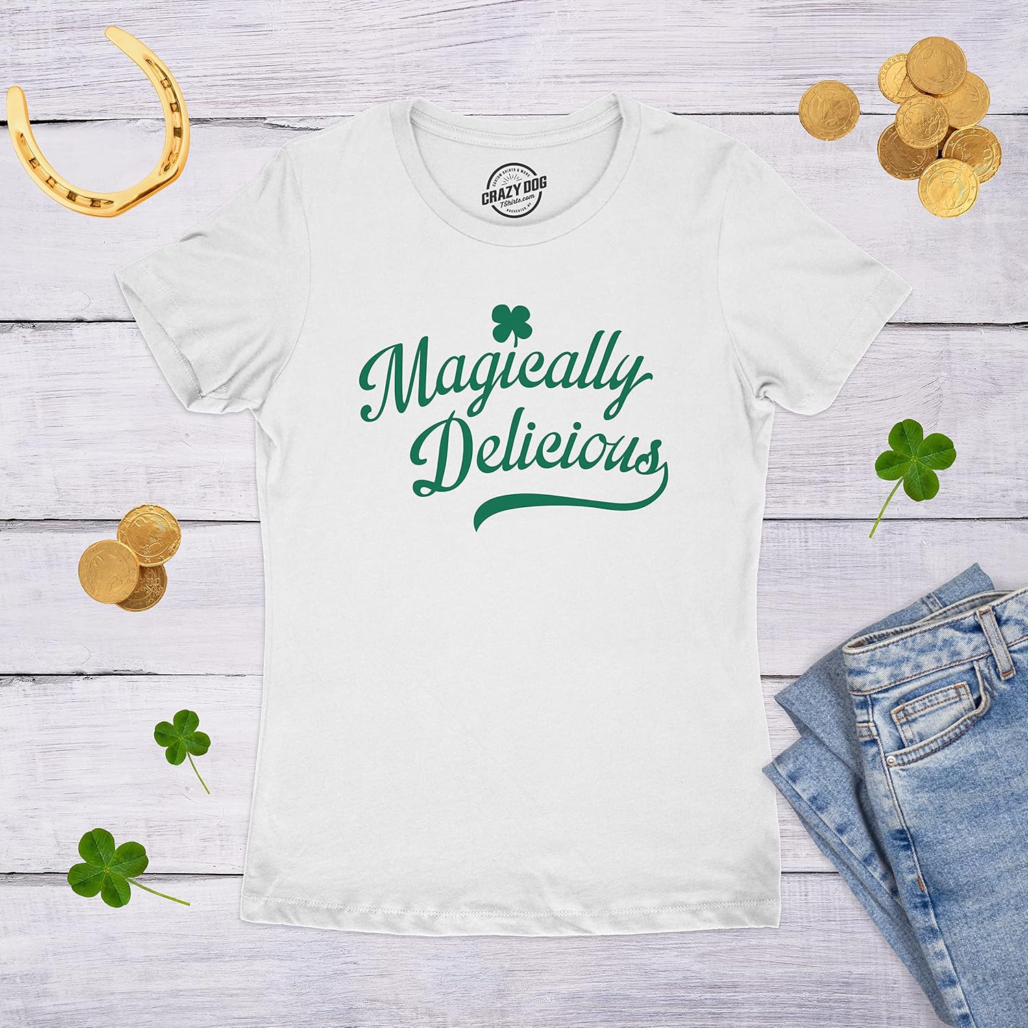 Womens Saint Patricks Day T Shirts Funny Shenanigans Clover Graphic Tees for Women - Image 3