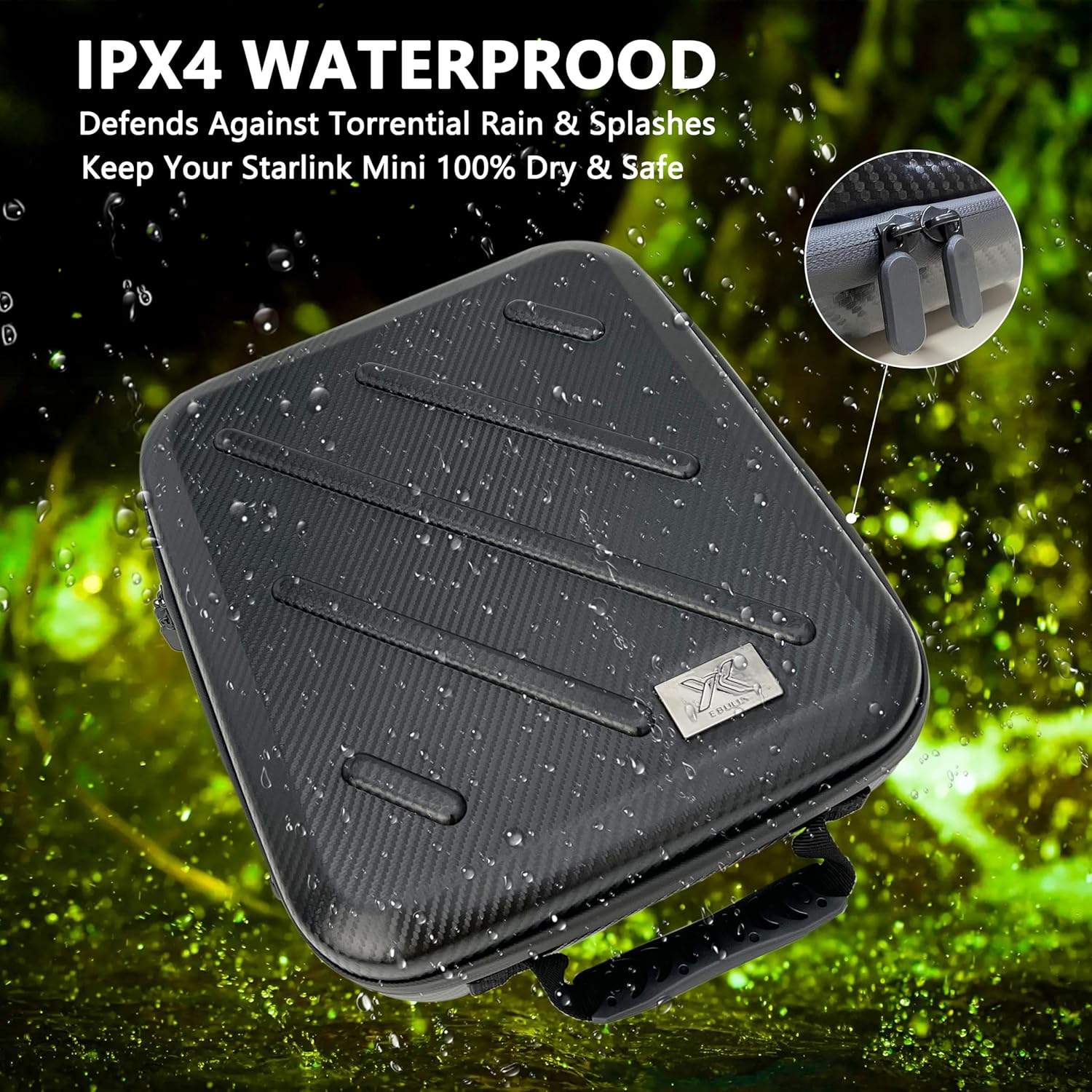 Lightweight Carrying for Starlink Mini Case Travel Backpack Bag, Waterproof Shockproof Portable EVA Handle Shoulder Kit Outdoor, Fits the Antenna, Cable and Power Accessories - Image 4