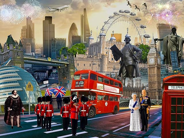 Jigsaw puzzles for Adults 1000 pieces - jigsaw puzzles for adults - Jigsaw Puzzle - Challenging Game - Queen Elizabeth (London Tour)