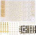 Funtopia 1860pcs Beads Bracelet Making Kit, 5 Sizes Round White Pearl Beads, Multi-shape Pearls and Gold Spacer Bead, Assorted Bead for Jewelry Making, DIY Art Crafts for Women Girls | Round Beige Beads for DIY Necklaces Bracelets and Buckles Jewelle