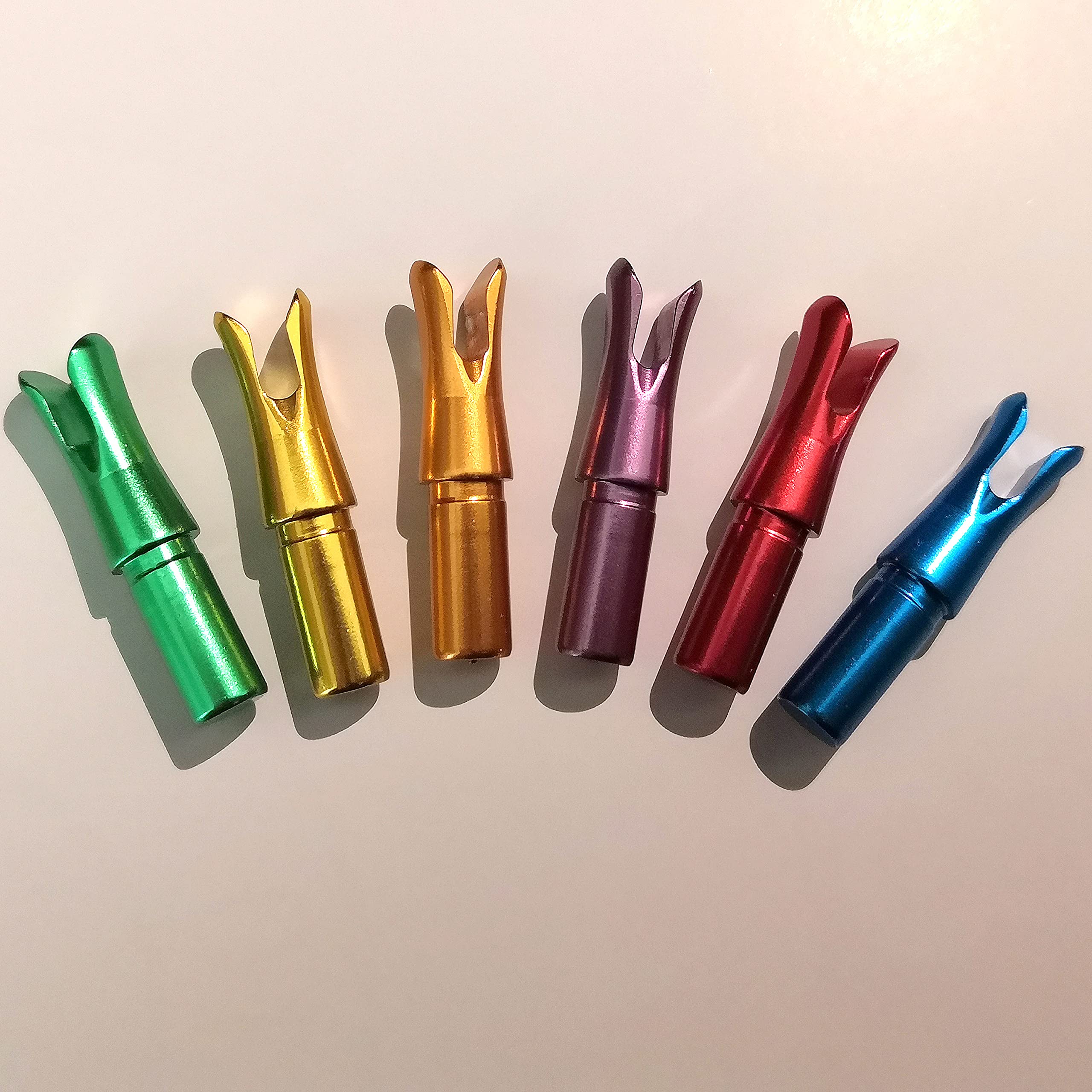 limaity 6Pcs Aluminum Speed Nocks for ID 5.2/6.2MM Arrows Shaft String Nock for Horseback Archery and Speed Shooting Practice