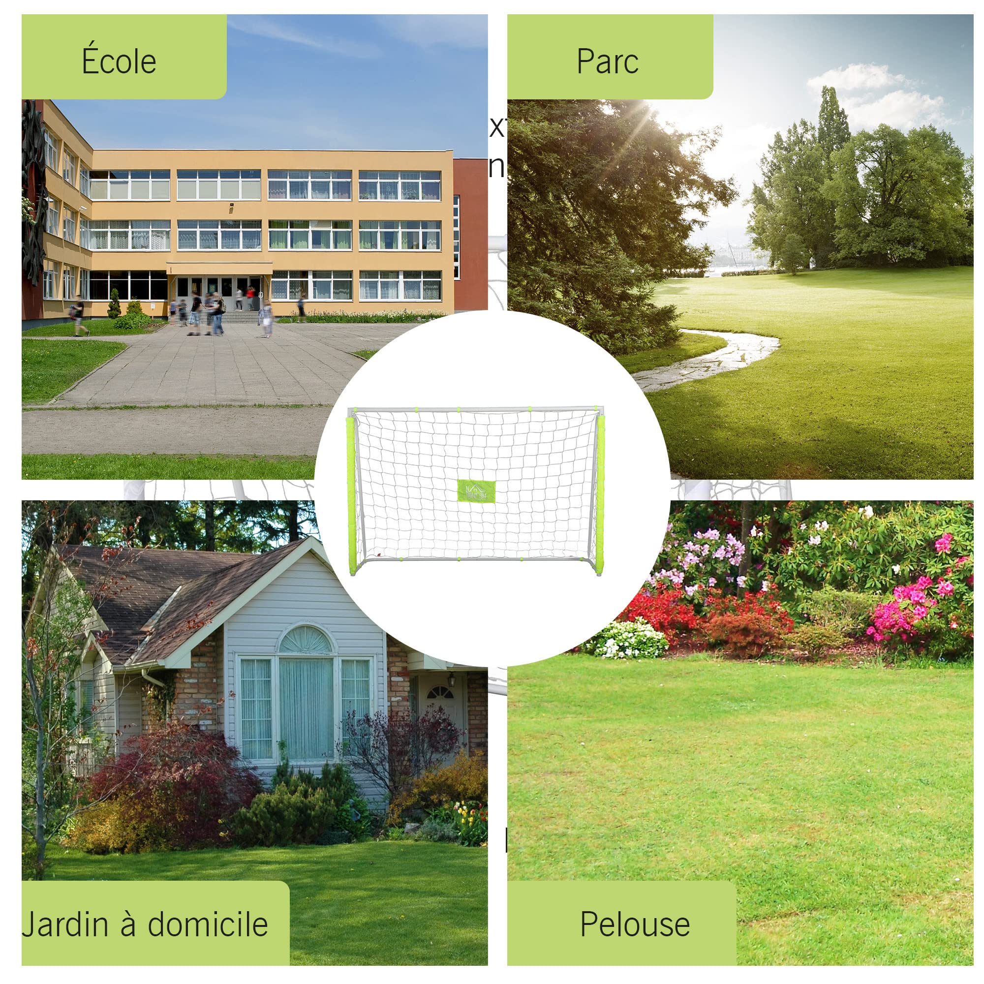 Lot De 2 Buts De Football Pliables HOMCOM 90x36x60cm - Pour Jardin Et Extérieur - Enfants Et Adultes