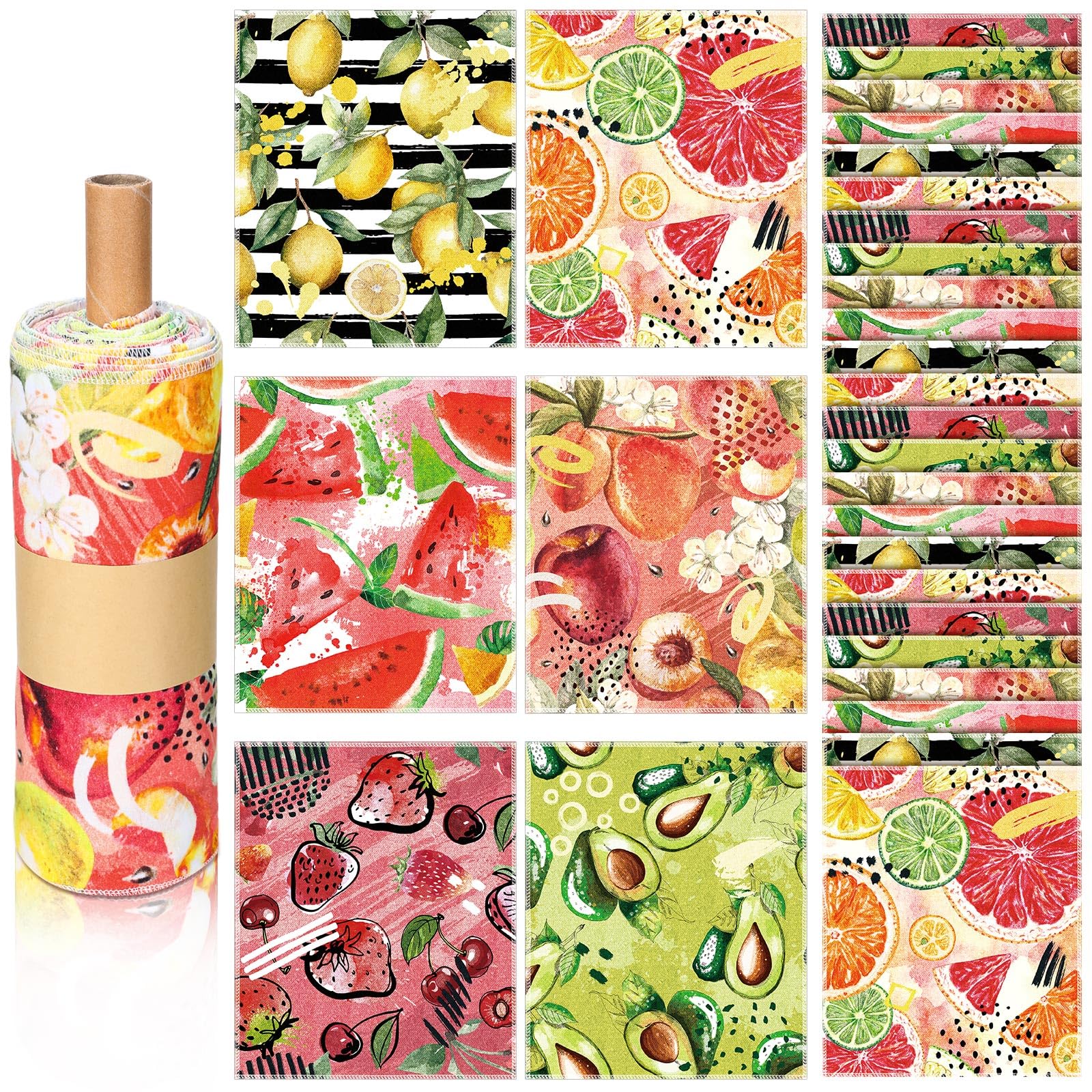 Noveread 36 Pack Fruit Reusable Cleaning Cloths Washable - dish cloths and dish towels | Mubboo