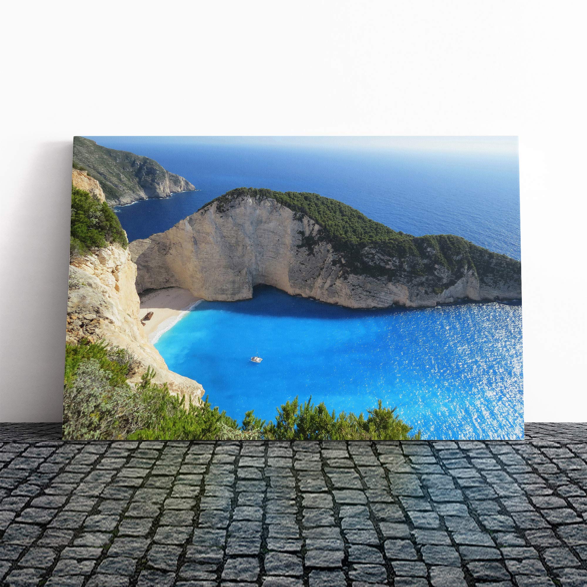 Crete Greece Seascape Vol.5 Canvas Print | Gallery Wrapped 30mm Frame Wall Art | 24x16 inches | Ready to Hang | Modern Seascape Picture | Living Room Bedroom Lounge Office