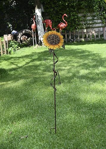 Miniatura 4 de Attraction Design Estaca decorativa de jardín de flores, decoración de girasol, decoración de metal para jardín, decoración de jardín al aire libre