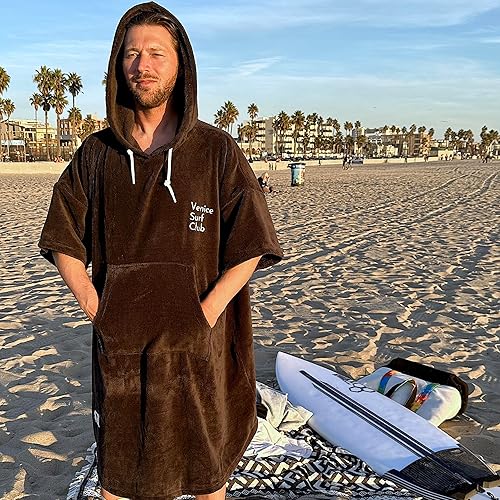 Miniatura 4 de Poncho de surf de microfibra de algodón, traje de neopreno para cambiar, bata de baño con capucha y bolsillo