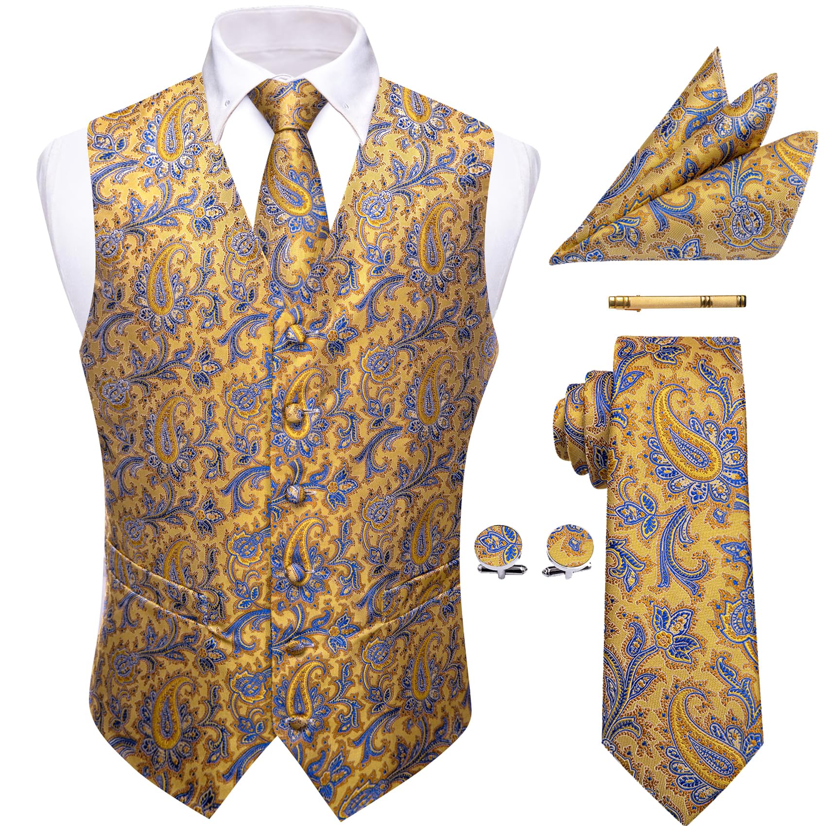 Retro Paisley Floral Jacquard Cravat Ascot Tie Accesorios | Meses sin interés