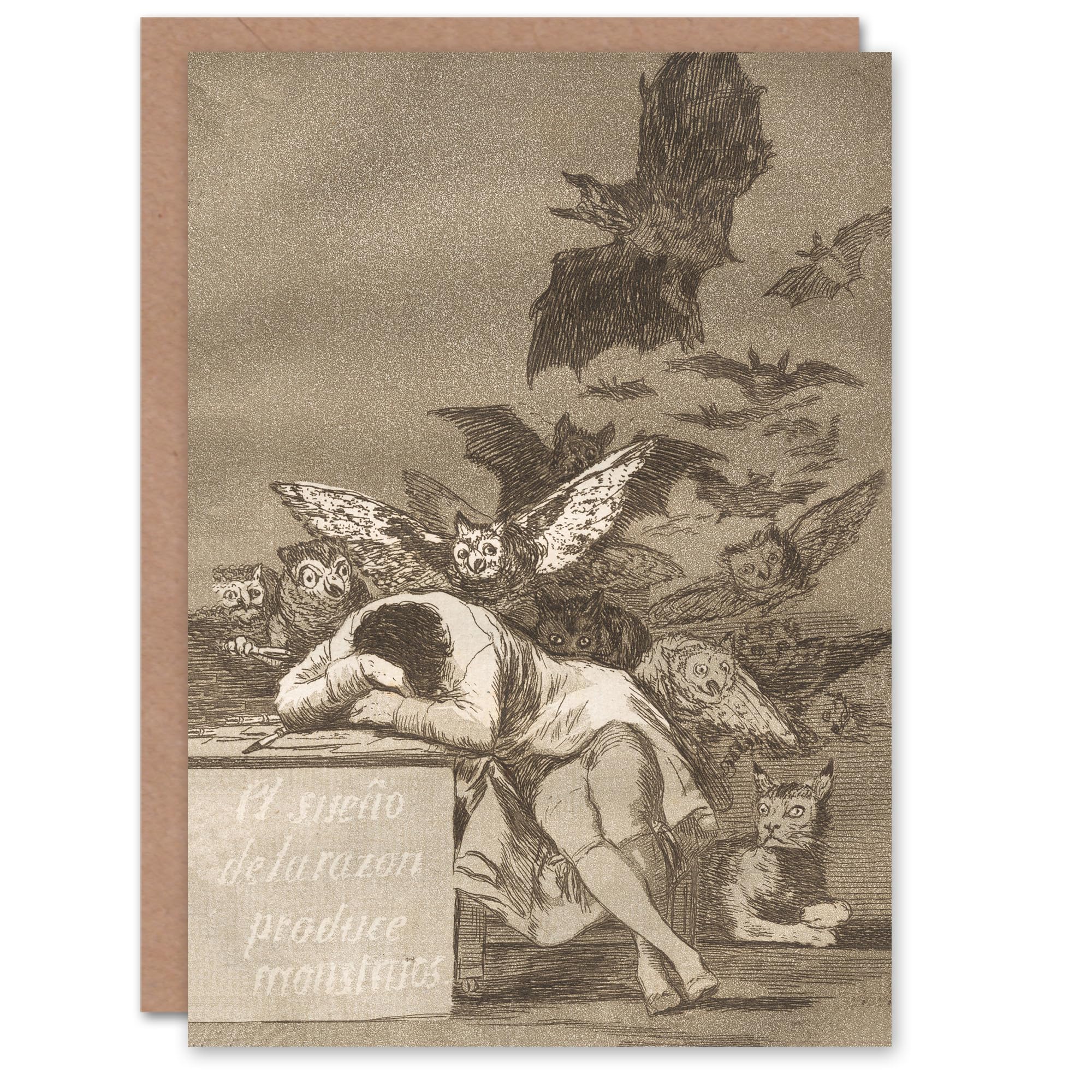 Artery8 Francisco Goya Art Card The Sleep of Reason Produces Monsters