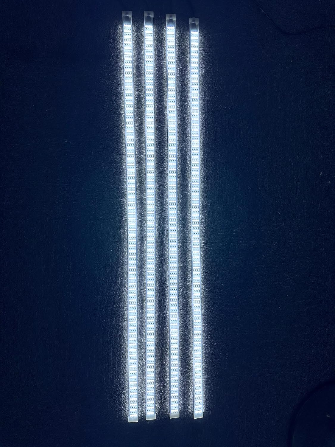 4PCS 4ft 48'' Quad Row 4 Row Cold White Flashing IP68 LED Strip Light 1152 LEDs Neon Light Strobe Switch & Remote Ctrl for Making 15.5'' Car LED Wheel Ring Light Rim Lights (48‘’)