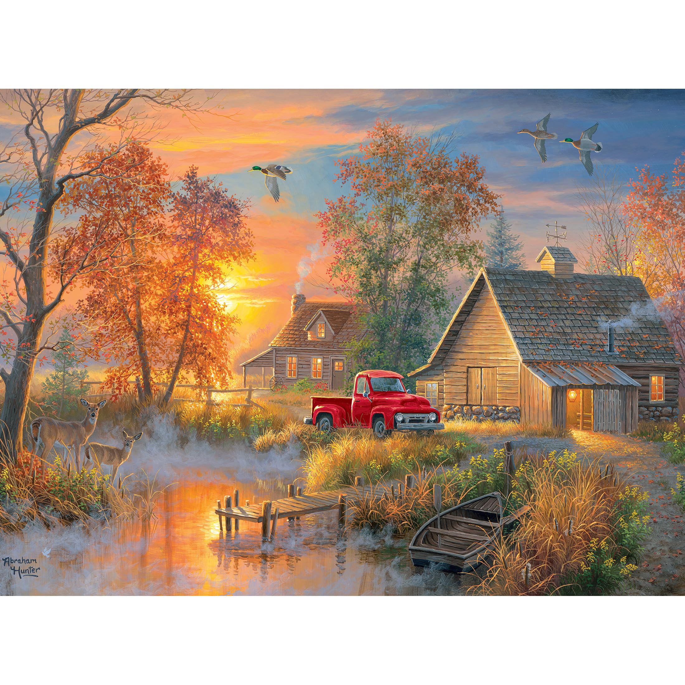 RoseArt- Abraham Hunter - Autumn Mist - 1000 Piece Jigsaw Puzzle for Adults