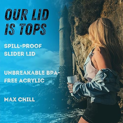 Vista 5 de Seriously Ice Cold SIC - Vaso de viaje de acero inoxidable 188 con aislamiento al vacío de doble pared de 20 onzas, recubrimiento en polvo con tapa