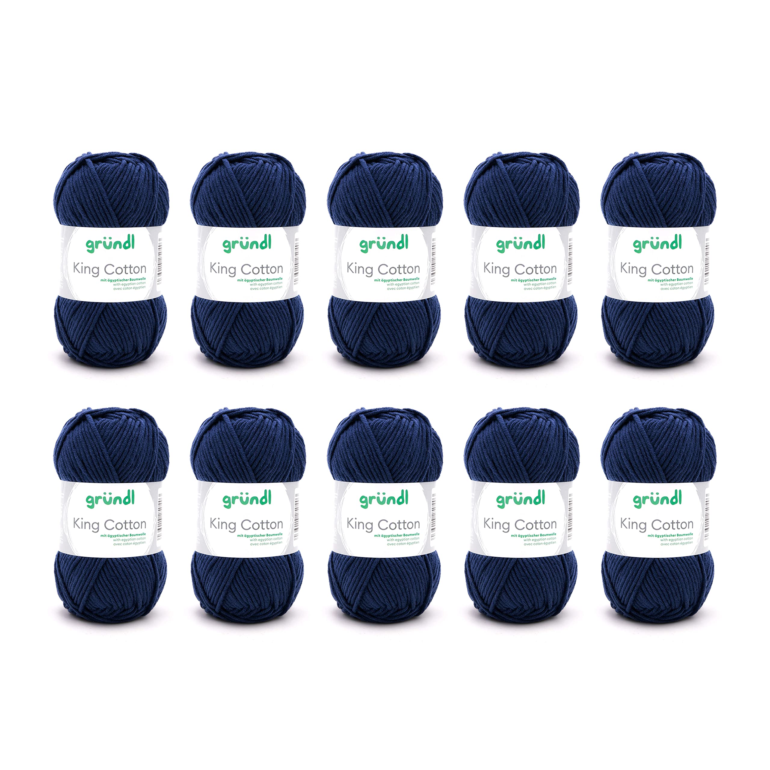 Gründl King Cotton Wool, Thick Wool for Knitting, Knitting Yarn, Crochet Yarn, Soft and Skin Friendly, 55% Polyacrylic