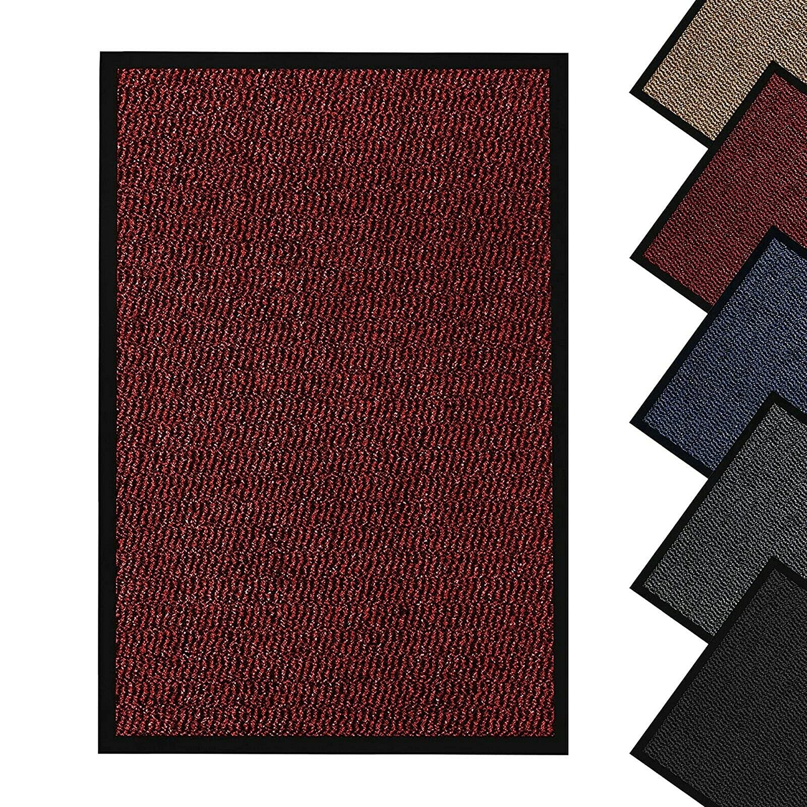 Jkz Rug And Doormats Red Door Mat Heavy Duty Non Slip Indoor/Outdoor Kitchen Hall Floor Mat Washable Light Weight Barrier Rubber Mats (, 120X180)