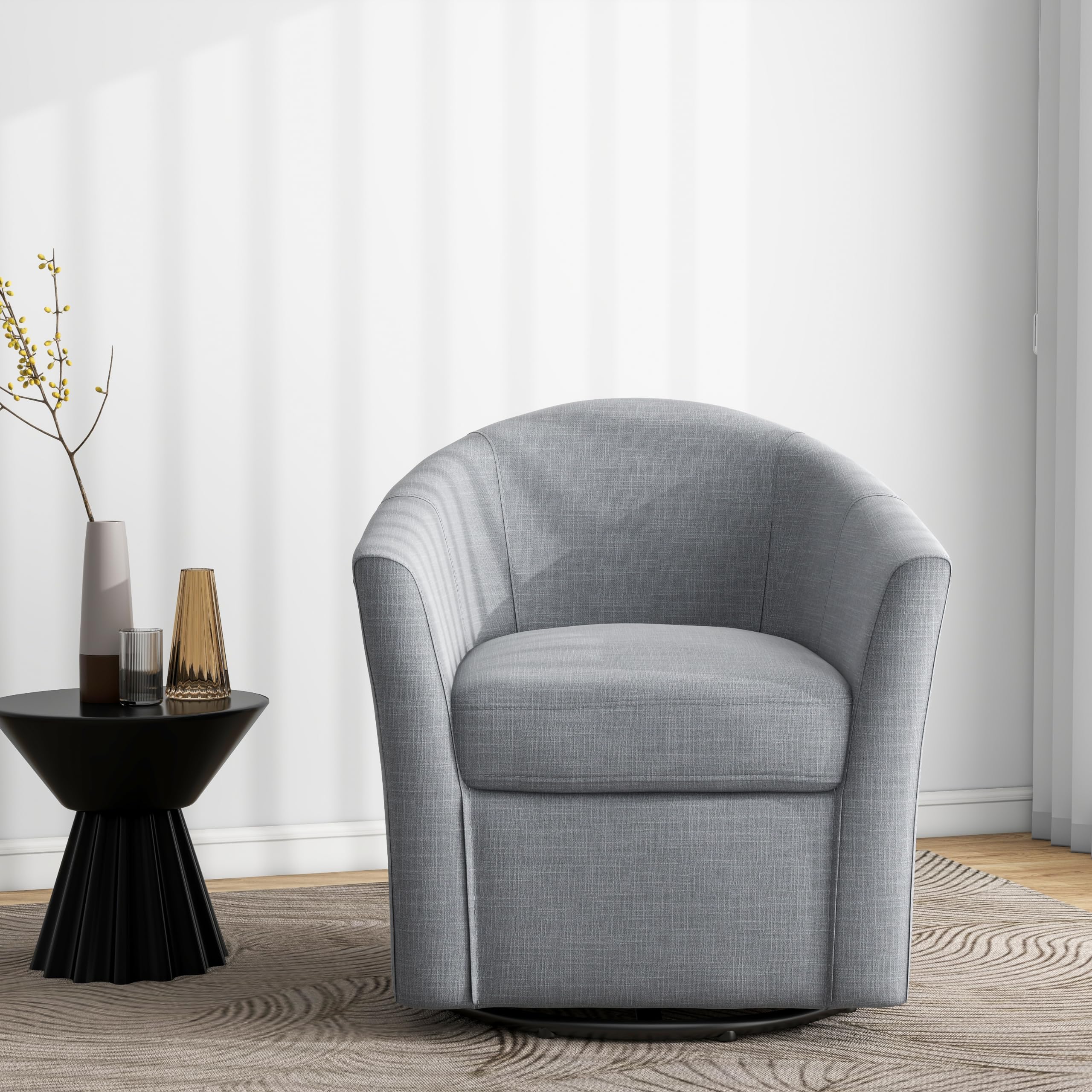 DREAMSIDEA Swivel Accent Chair in Light Grey