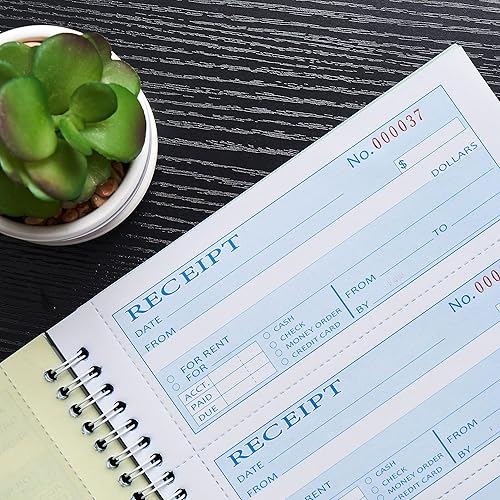 Miniatura 6 de 2 unidades, libro de recibos de alquiler de dinero, 7.9 x 11.22 pulgadas, libro de recibos con copias de carbono, 3 partes sin carbono, libro de