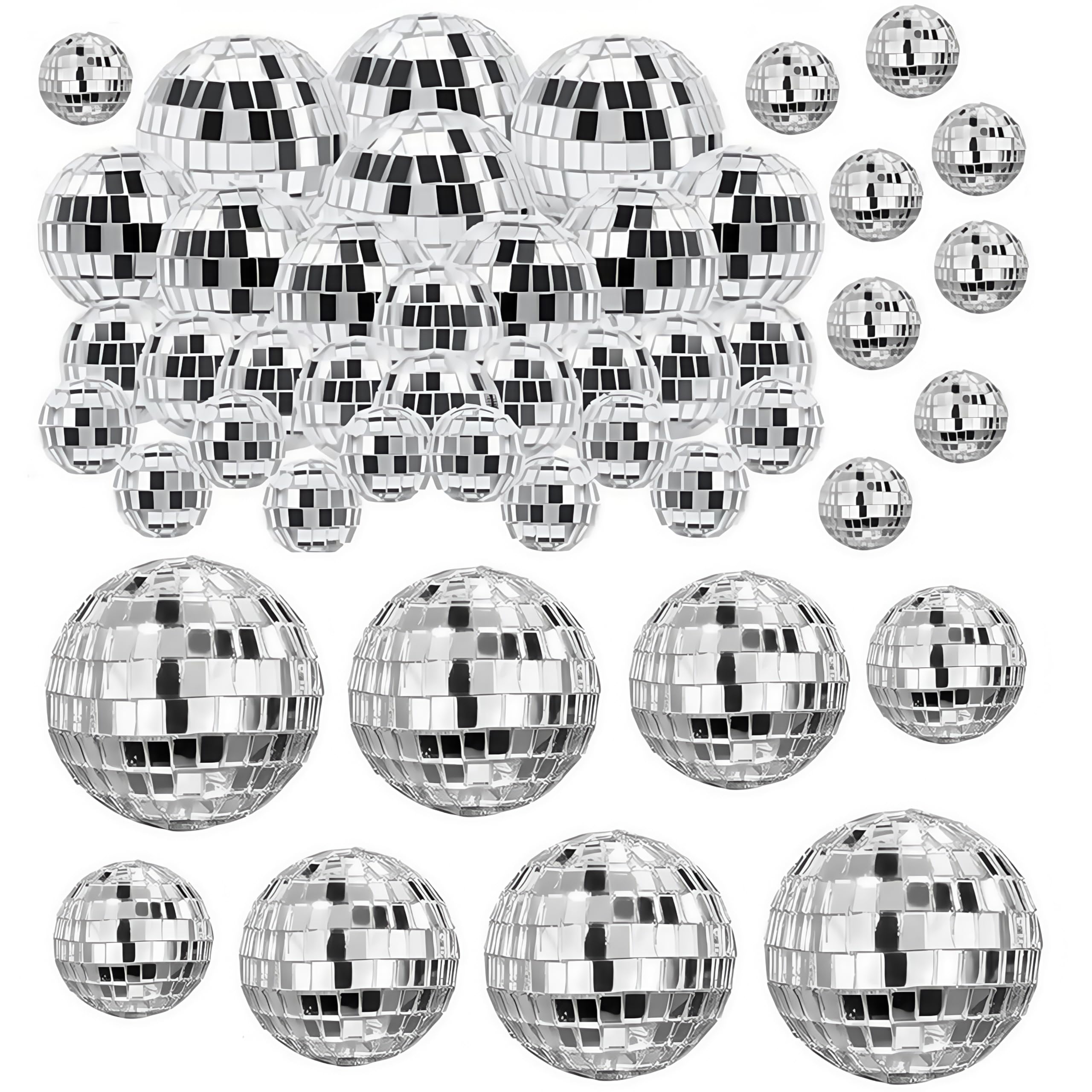 Bola de discoteca de espejo, 30 piezas de decoración para colgar, fiesta de bar, accesorios de escenario, decoración del hogar, recuerdos de fiesta de Navidad y suministros (2/3/4/5 cm)