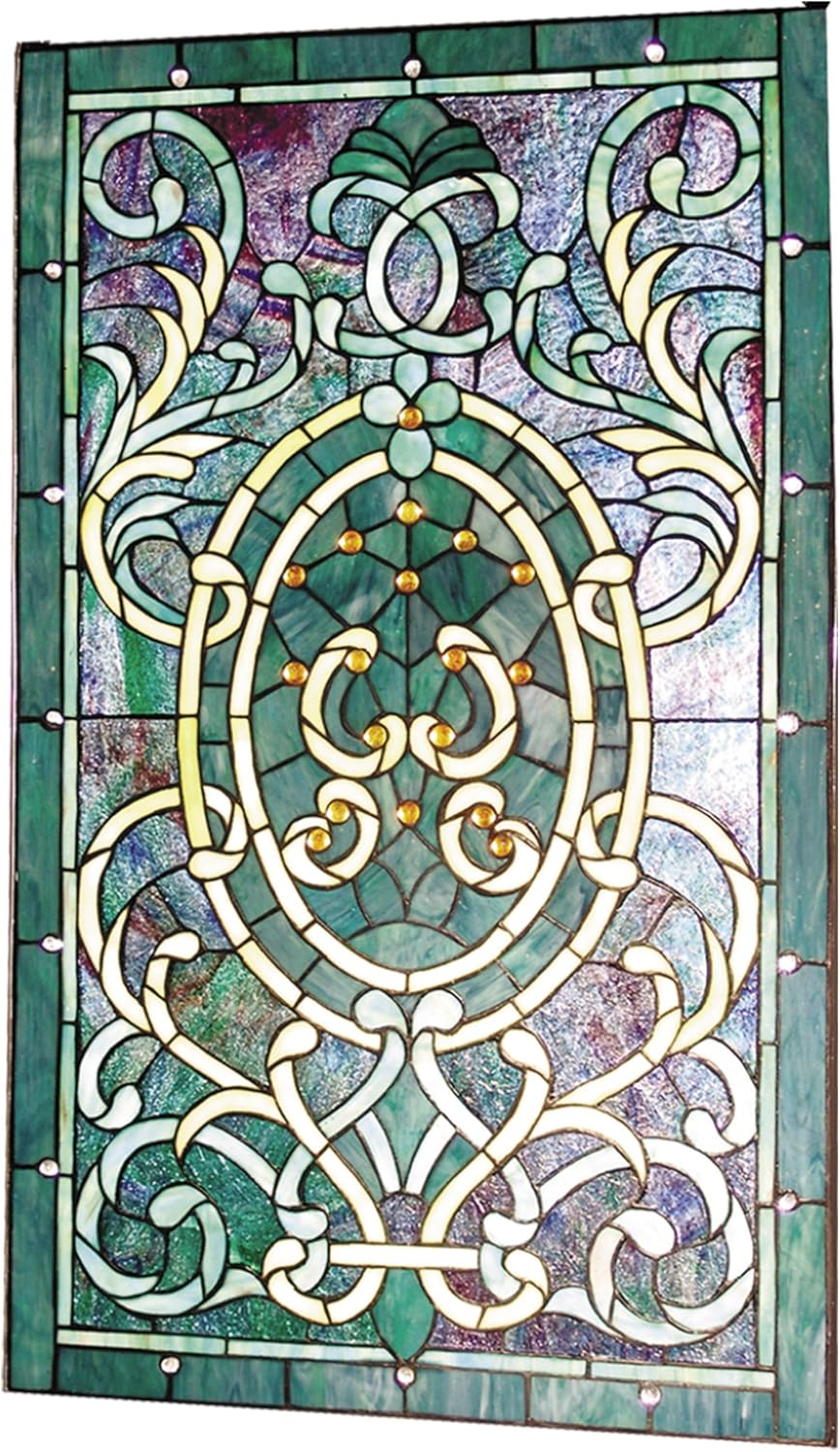 Dale Tiffany SC0109 Tiffany Stained Glass Panel, 18-Inch by 31-Inch