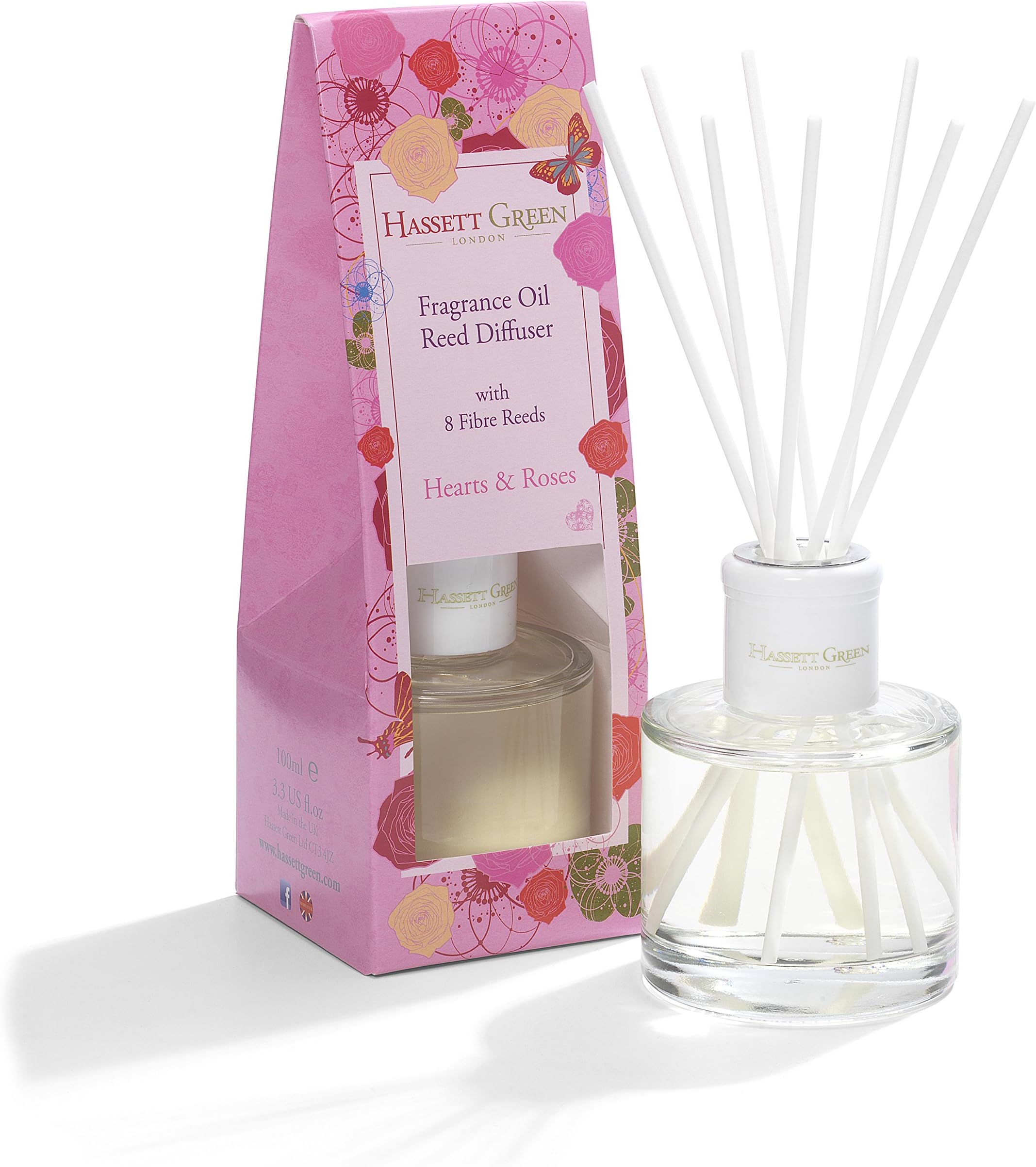 Hassett Green London Fragrance Oil Reed Diffuser - 100ml Glass Bottle ...