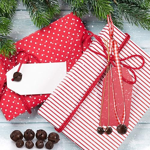 Vista 5 de WILLBOND 250 cascabeles de Navidad a granel oxidados para manualidades, decoración de fiestas (oxidado)