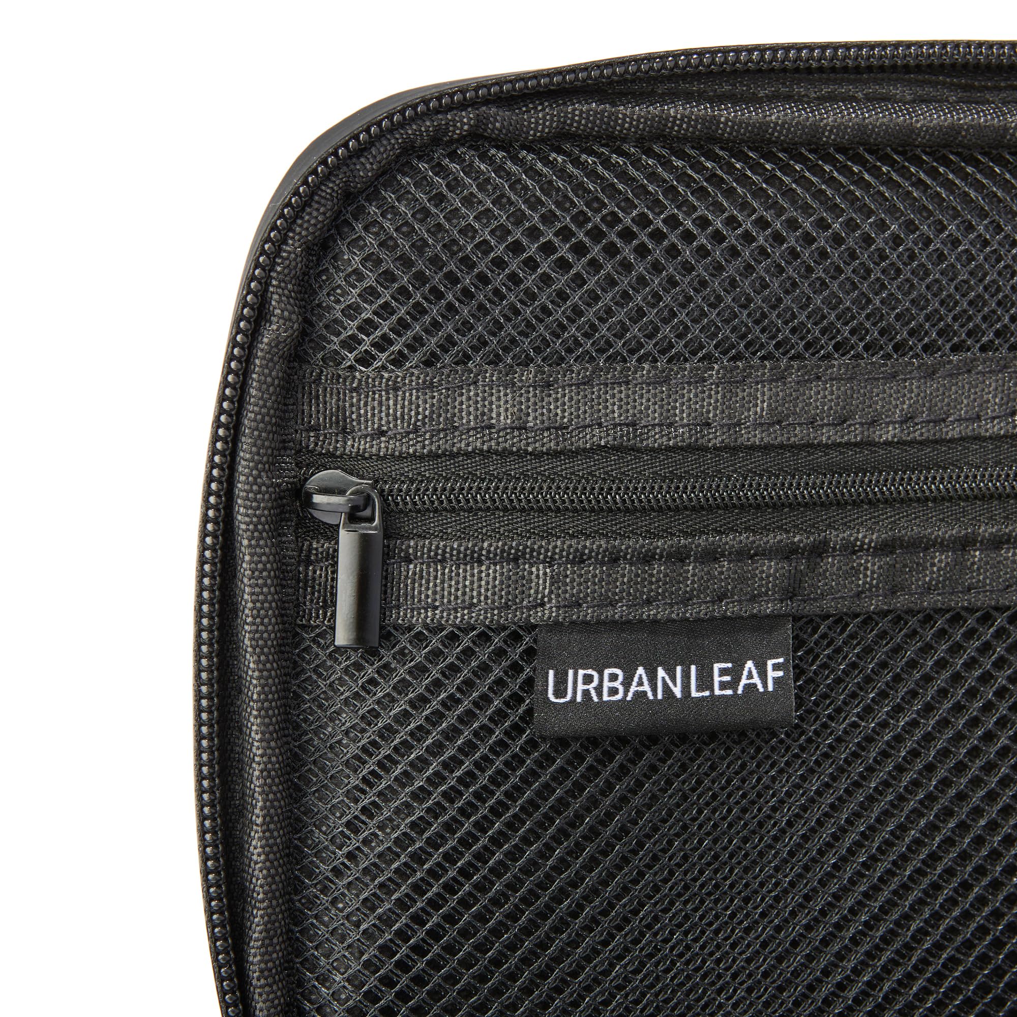 URBAN LEAF Reise- und Aufbewahrungsetui für Zubehör | geruchsdichte und abschließbare Tasche mit Zahlenschloss und Aktivkohlefutter (Purist, schwarz)