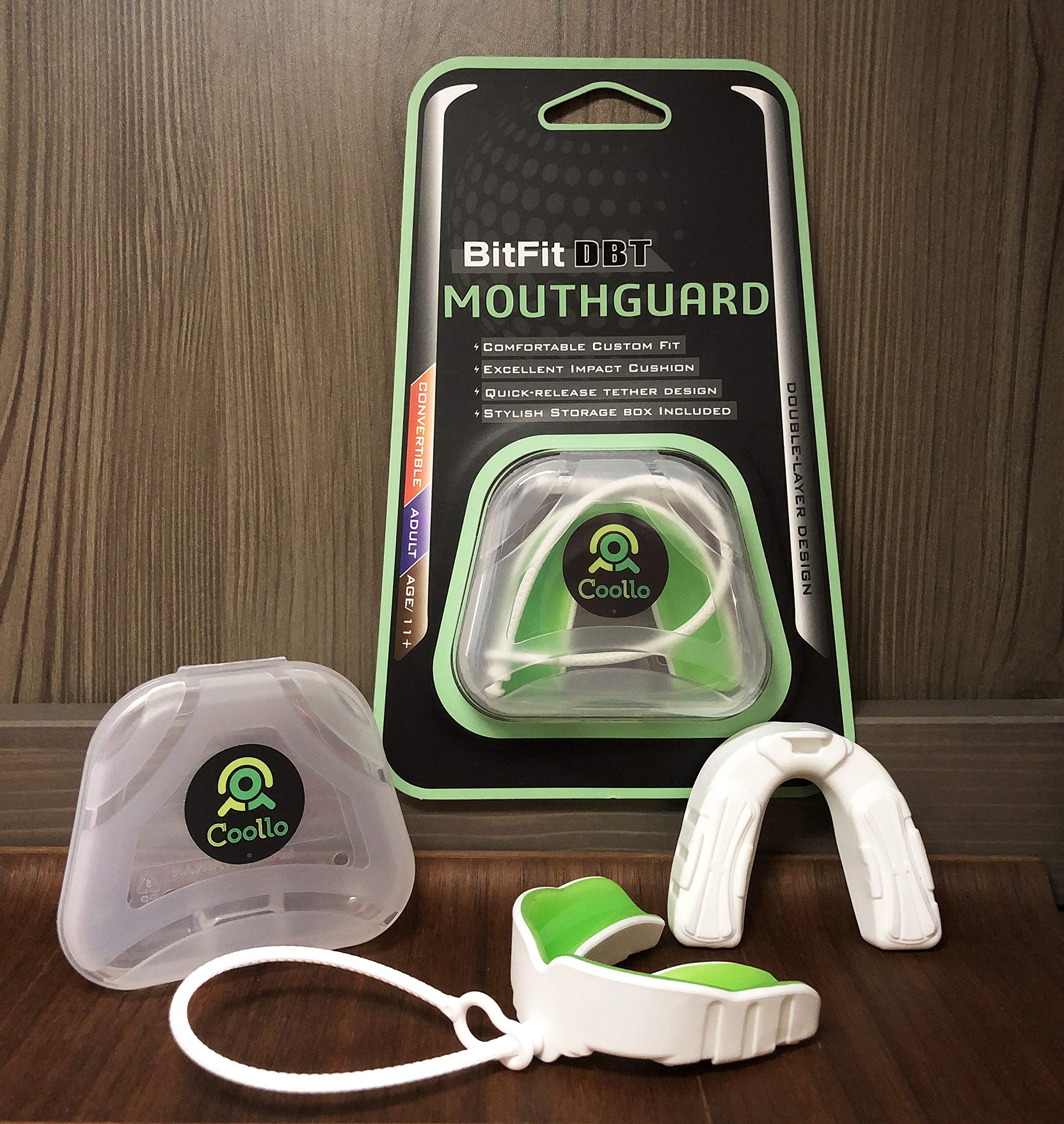 Bouil and Bite Cool DBT Protector bucal personalizado para fútbol, hockey, rugby, lacrosse y más (estuche gratuito) - Talla adulto (adulto - a partir de 11 años, calabaza naranja y negro