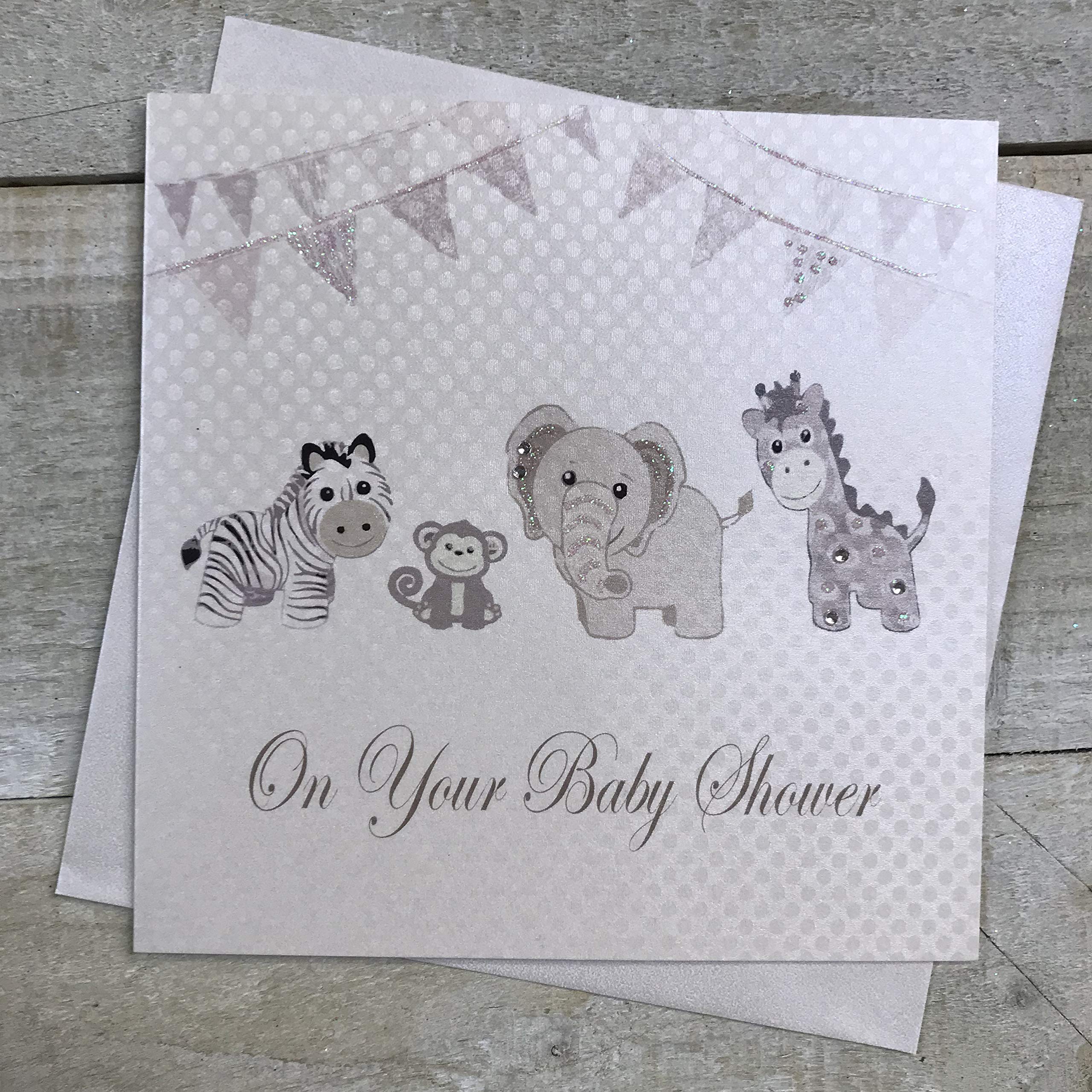 WHITE COTTON CARDSOn Your Baby Shower Handmade Card, White, PD211
