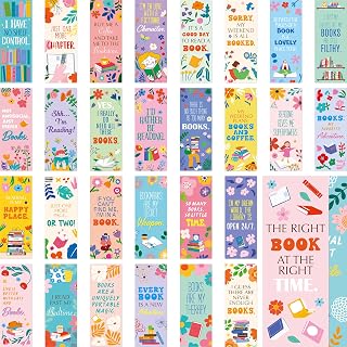 Gethelud 120 Pack Book Lover Bookmarks - 30 Unique Double-Sided Designs, Durable Cardstock Page Markers for Readers, Kids, Students & Adults