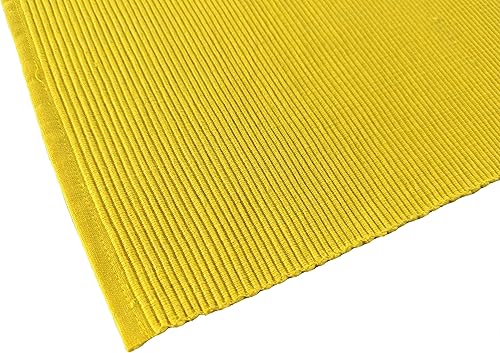 Miniatura 4 de Juego de 4 manteles individuales acanalados 100 % algodón, 13 x 19 pulgadas, color amarillo, para uso diario, Acción de Gracias y otoño, manteles