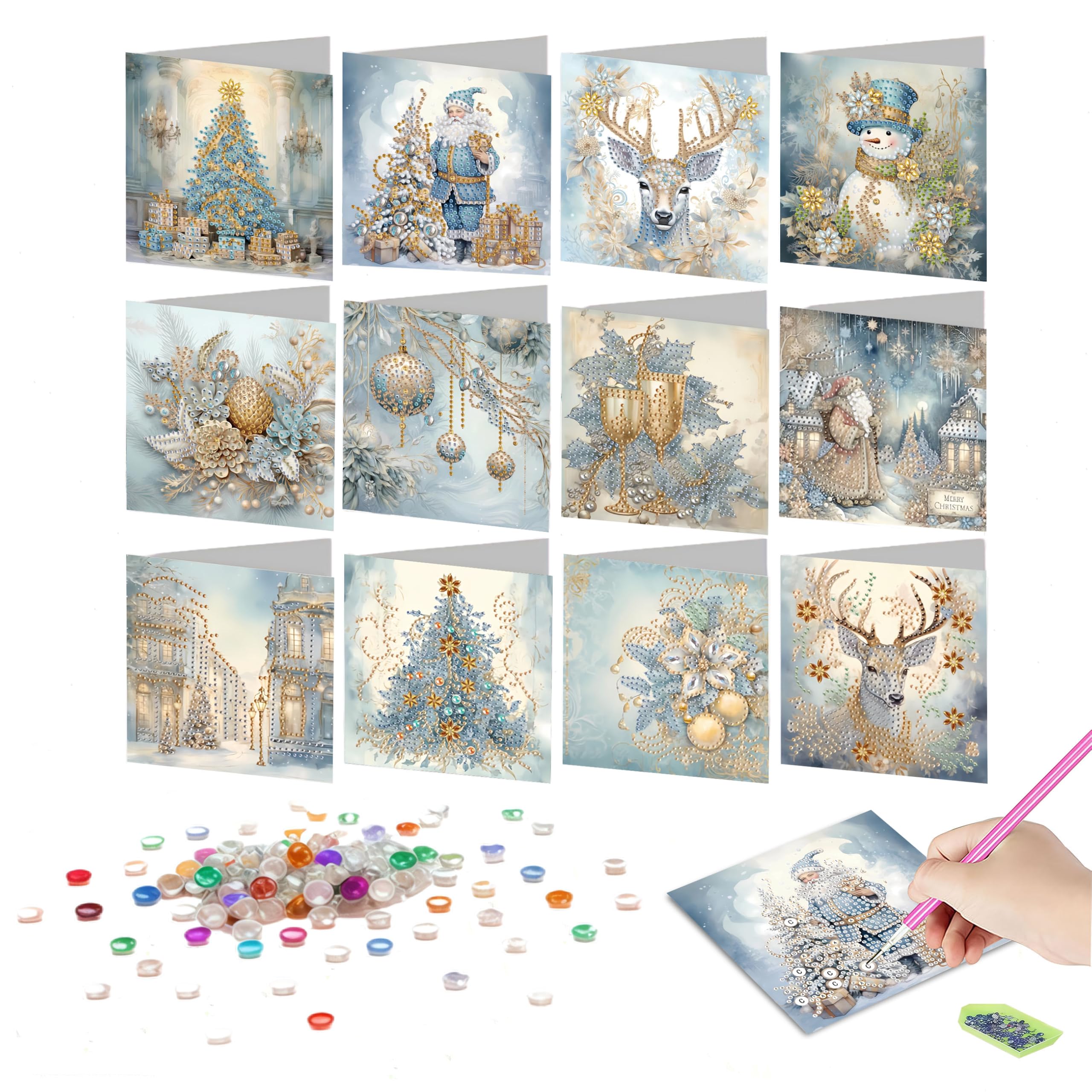 Diamond Art Christmas Cards - DIY Holiday Craft Kits -20