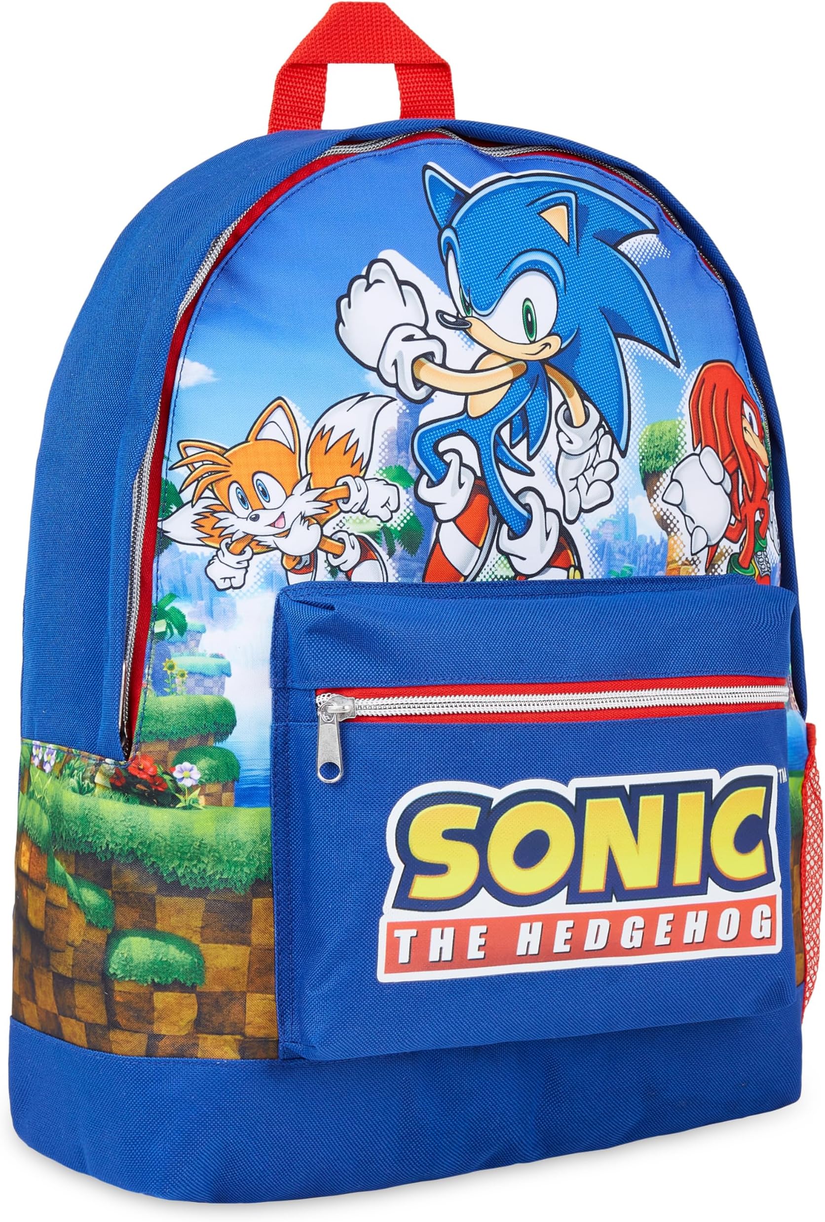 Sonic The Hedgehog School Bag Kids Backpack for Boys Blue Large Capacity Backpack for School Travel Sports Book Bag 2 Pockets Sonic Gifts for Boys