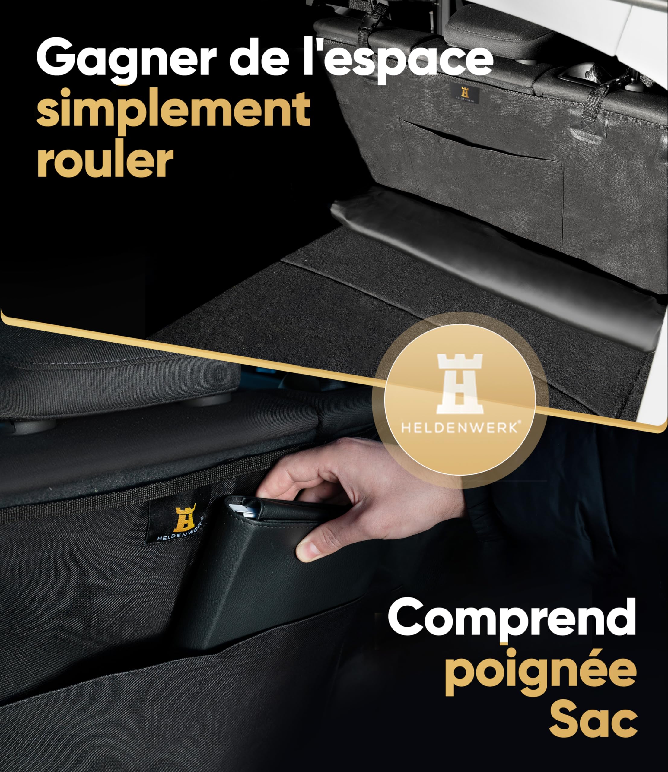 Protection de Coffre Universelle Heldenwerk - Idéal pour Les Chiens - Espace de Coffre avec Protection de seuil - Installation Rapide