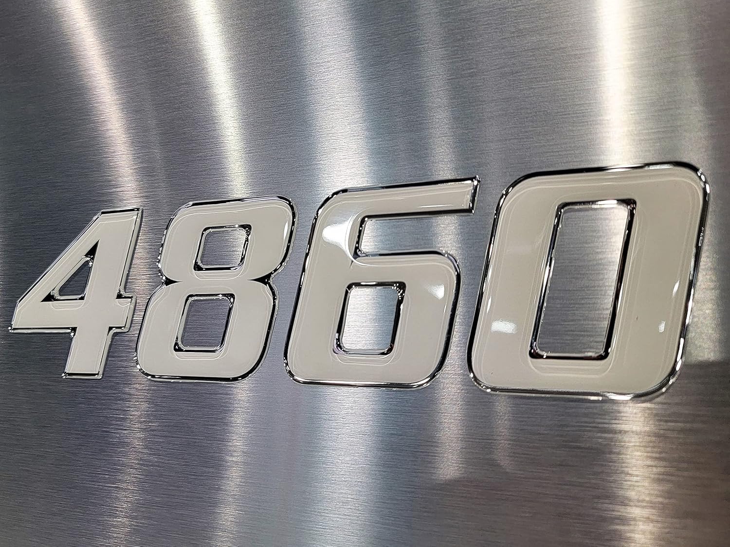 Domed 3D Boat Registration Numbers and Letters Sport Series (White Center/Chrome, 16)