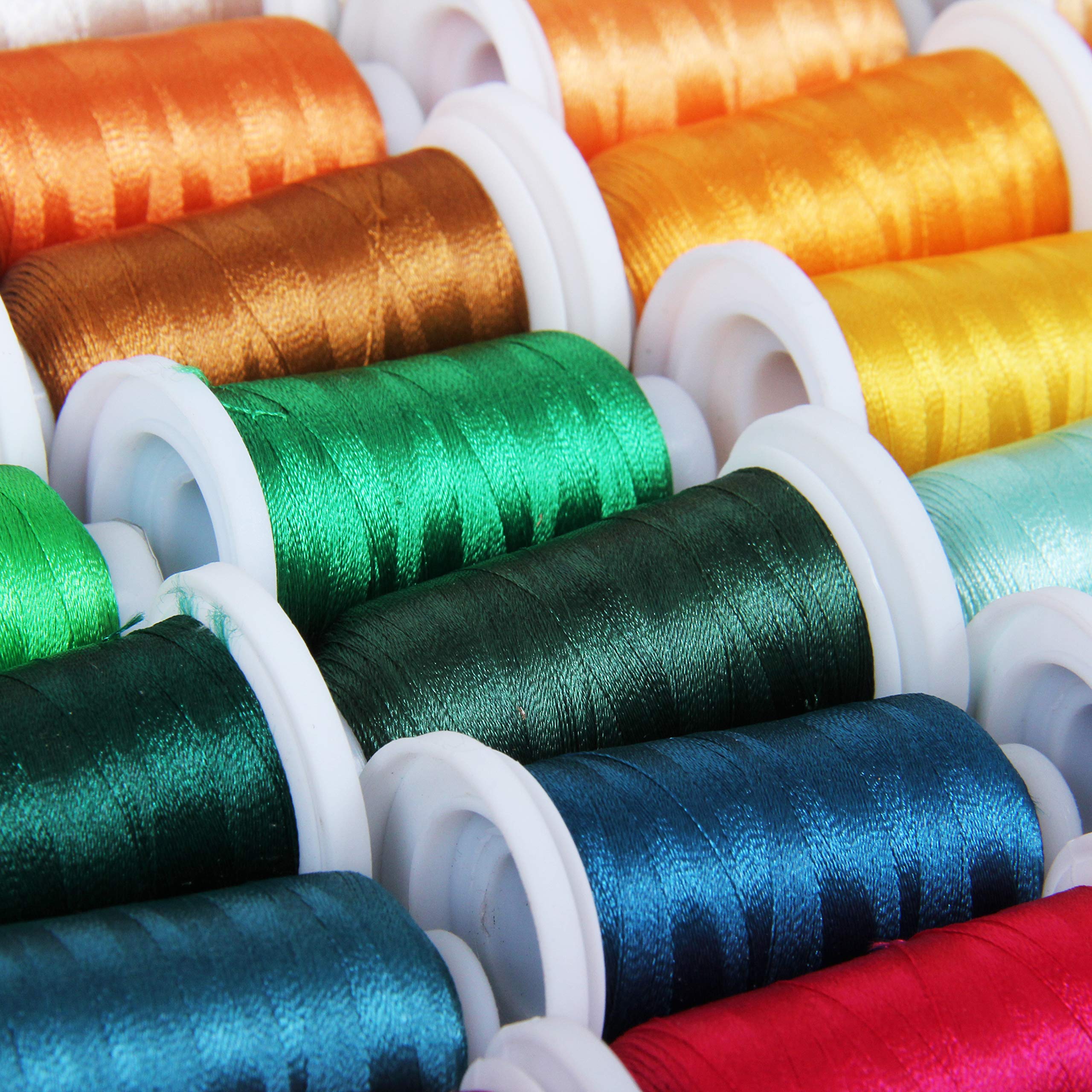 Threadart 80 Farben Polyester Stickmaschinen-Set A & B | 500 m Spulen 40 W | für Brother Babylock Janome Singer Pfaff Bernina Maschinen – inklusive Schwarz & Weiß – 2 Sets erhältlich