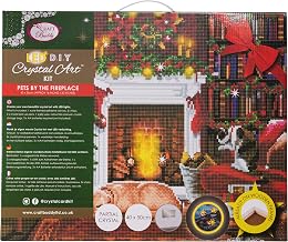 CAK-XLED15: Pets by The Fireplace 40x50 LED Crystal Art Kit (with Special Effects)