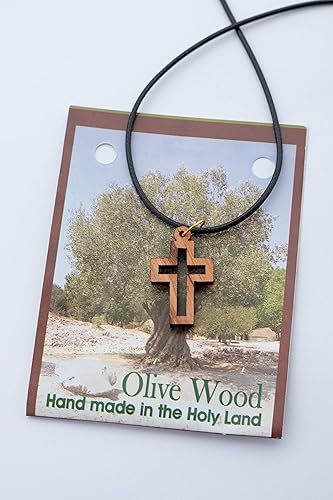 Miniatura 7 de Cruz lisa de madera de olivo (10 pulgadas) Decoración para colgar en la pared, bendición cristiana de madera, cruz resistente de la ciudad de la