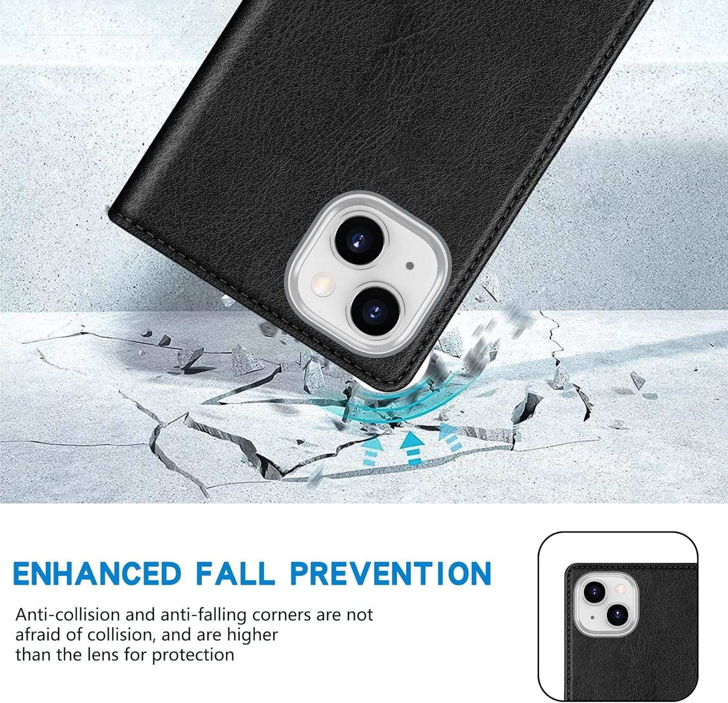 ZZXX for iPhone 15 Plus Wallet Case with [RFID Blocking] Card Slot Stand Strong Magnetic Leather Flip Fold Protective Phone Case for iPhone 15 Plus Case Wallet(Black-6.7 inch) - Image 7