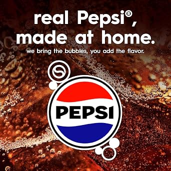 SodaStream Pepsi Drink Mix, 4 Pack Cola Syrup for Sparkling Water Makers, Real Taste Pepsi Syrup, Control Your Fizz with Sodastream Flavors, 4 x 14.9 Fl Oz (440ml) Makes about 96 Drinks Per Pack