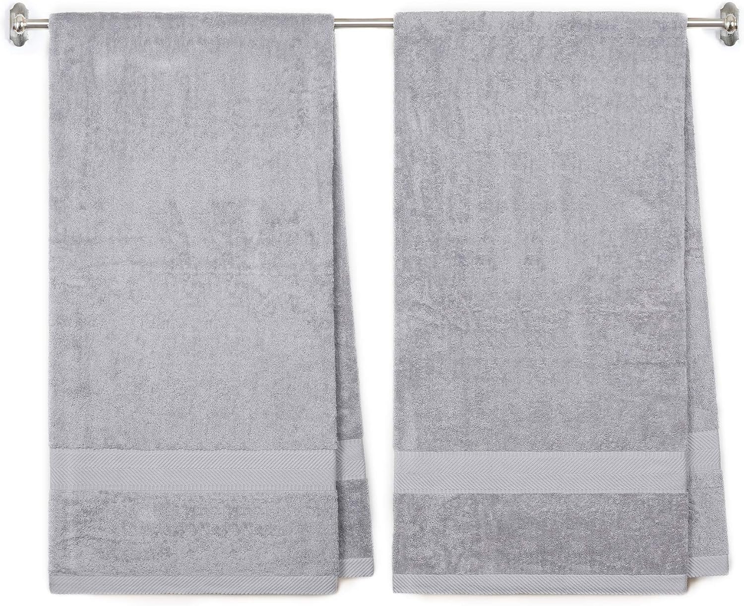 BY LORA Bath Towel 27" x 54" for Gift - Free Embroidered Pool Towels - Embroidered Bath Towels - Lime Green - 2 Pack