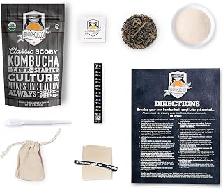 Fermentaholics Ingredient Kit - Classic Kombucha, Brews 1-Gallon, Organic, Kosher