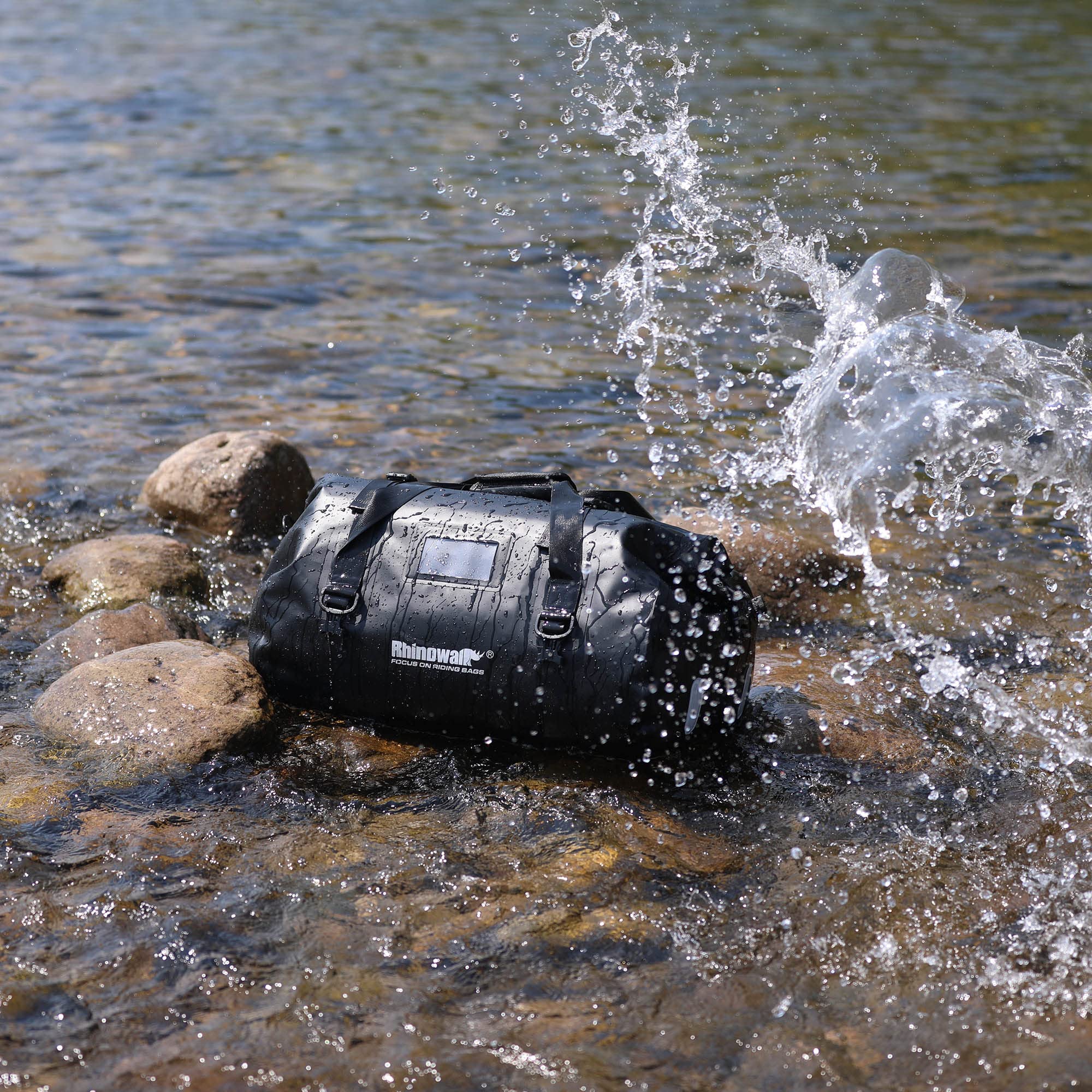 Rhinowalk 45L Motorrad Gepäcktasche Wasserdicht Große Satteltasche mit Luftventil – Reißfeste Hecktasche für Reise & Touring