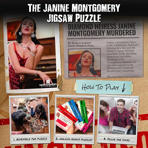 Unsolved Case Files | Murder Mystery Puzzle - Janine Montgomery Case 500 Piece Jigsaw for Puzzle Lovers & True Crime Fans