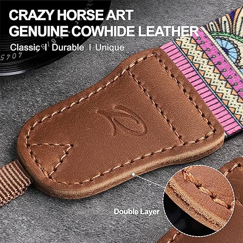 Miniatura 47 de Padwa Lifestyle Correa de cámara a rayas, de 1.5 pulgadas, suave tejido de cuerda de algodón, correa de hombro para fotógrafos y todas las cámaras