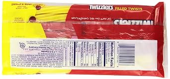TWIZZLERS Filled Twists, Sweet & Sour Flavored Licorice Candy (Cherry Kick, Citrus Punch), 11-Ounce Bag (Pack of 6)