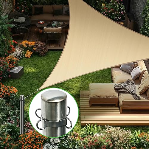 Vista 9 de ColourTree Kit de accesorios de cables de alambre de 48 pies (12 pies x 4) para toldo de vela rectangular/cuadrado, metal de acero inoxidable