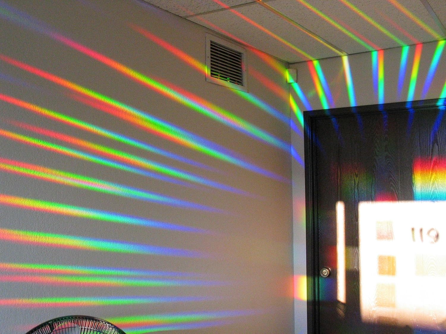 Rainbow Symphony- Rainbow Prism Suncatcher for Window, Axicon Pattern, with Bonus Board Sun Catcher, Made in USA