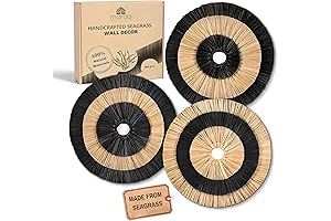 Maraa Wall Basket Decor Set of 3 Seagrass Baskets - Boho Wall Decor