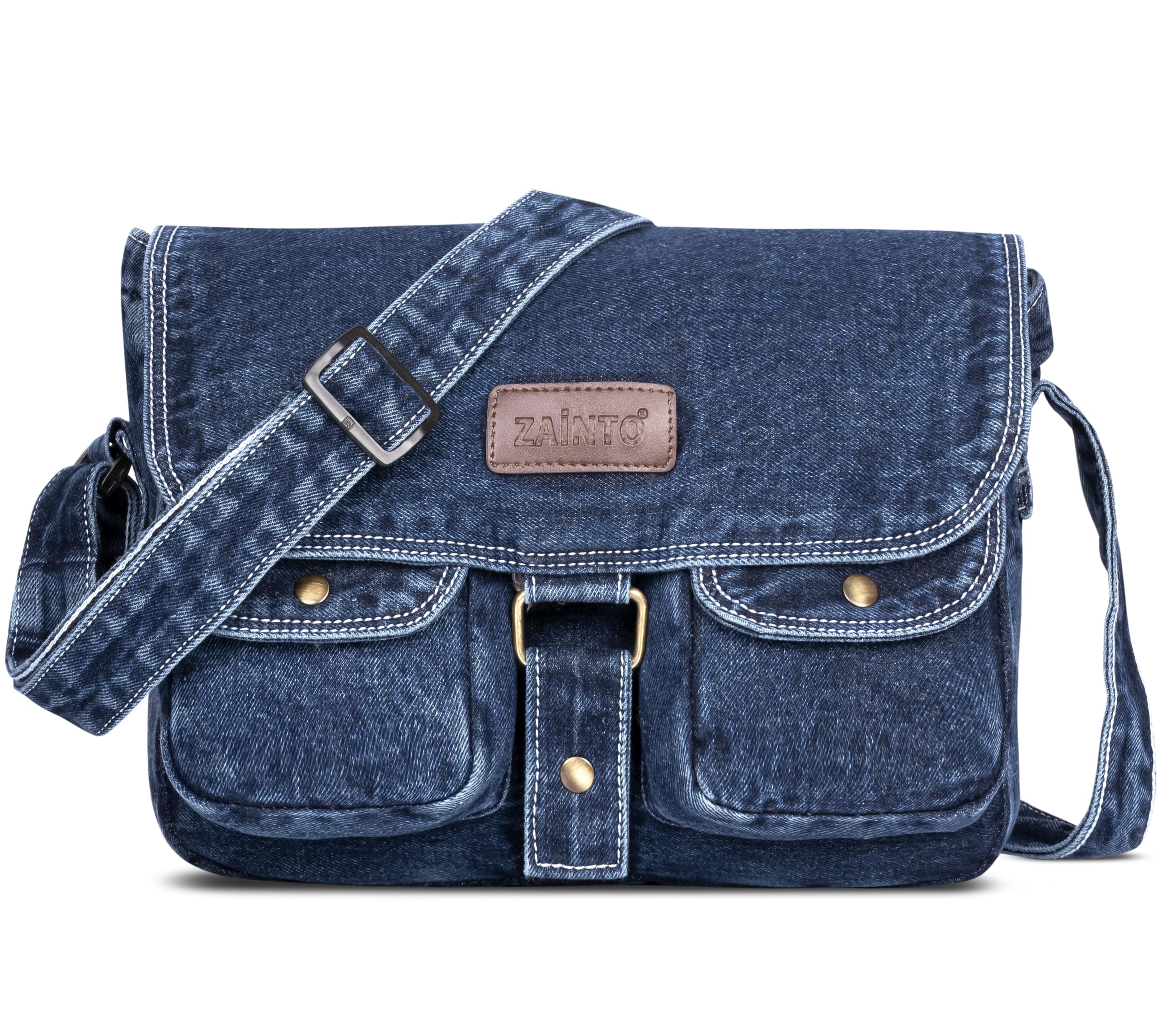 Eco-Friendly Denim Messenger Sling Bag for Men & Women - Upcycled Sustainable Fashion, Durable & Stylish Crossbody Bag