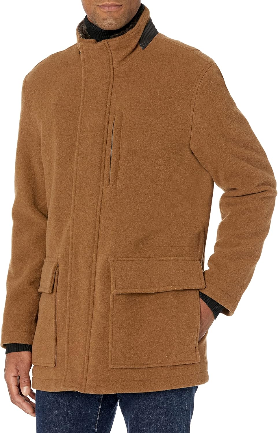 Cole Haan Men's Wool Plush Car Coat